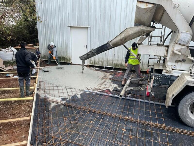 Coffrage et coulage de la dalle